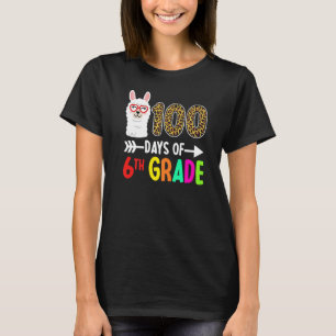 100 Days Of 6th Grade Llama Kids 100th Day Of Scho T-Shirt