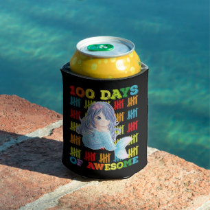 100 Days Of Awesome Mermaid 100th Day Of School Can Cooler