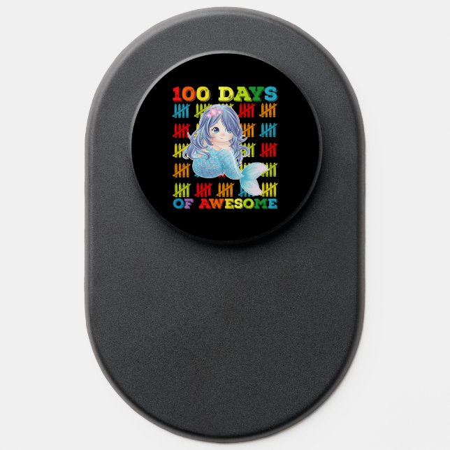 100 Days Of Awesome Mermaid 100th Day Of School PopSocket (Popsocket)