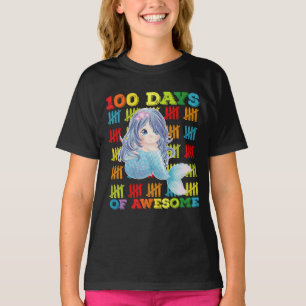 100 Days Of Awesome Mermaid 100th Day Of School T-Shirt