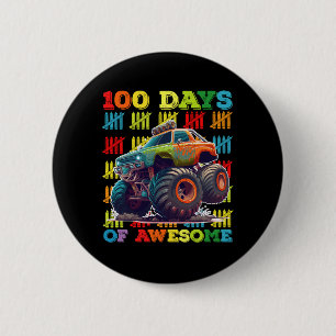 100 Days Of Awesome Monster Truck 100th Day School Button