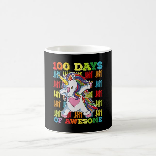 100 Days Of Awesome Unicorn 100th Day Of School Coffee Mug (Center)