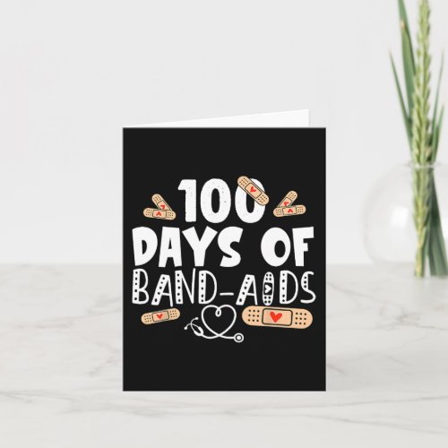 100 days of band_aids _ school nurse 100 days of s card