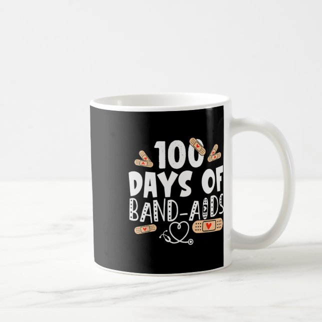 100 days of band-aids - school nurse 100 days of s coffee mug (Right)