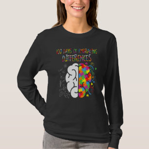 100 Days of Brain Autism awareness 100th day of Sc T-Shirt