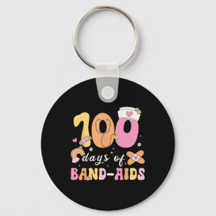 100 Days Of Bynd-aids School Nurse 100 Days Of Sch Keychain