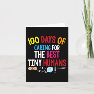 100 days of caring for the best tiny humans school card