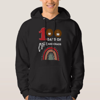 100 Days of Coffee and Chaos 100th Day of School R Hoodie