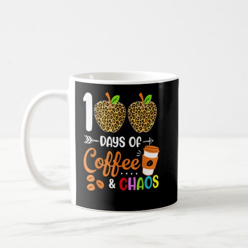 100 Days Of Coffee  Chaos Leopard 100th Day Schoo Coffee Mug
