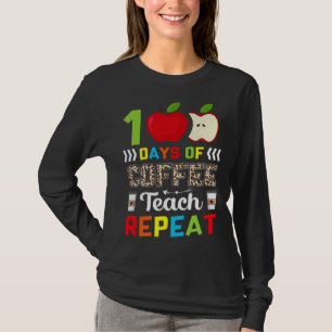 100 Days of Coffee Teach Repeat Teacher Coffe Caff T-Shirt