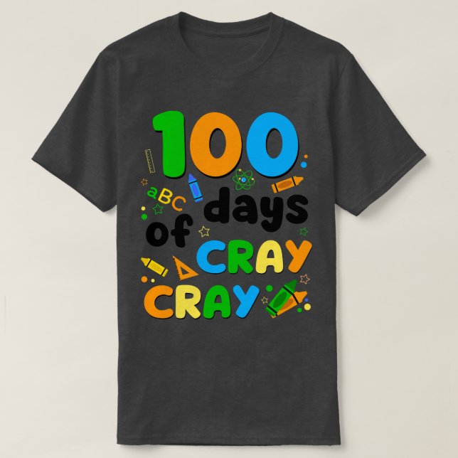 100 Days of Cray Pencils Cray 1 T-Shirt (Design Front)
