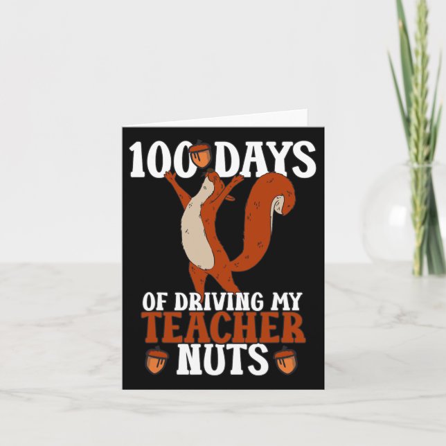 100 Days Of Driving Teacher Nuts School Retro Team Card (Front)