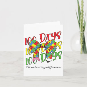 100 Days Of Embracing Autism 100th Day School Pen  Card