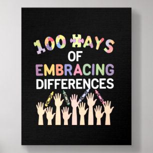 100 Days Of Embracing Autism 100th Day School SPED Foam Core Photo Tile