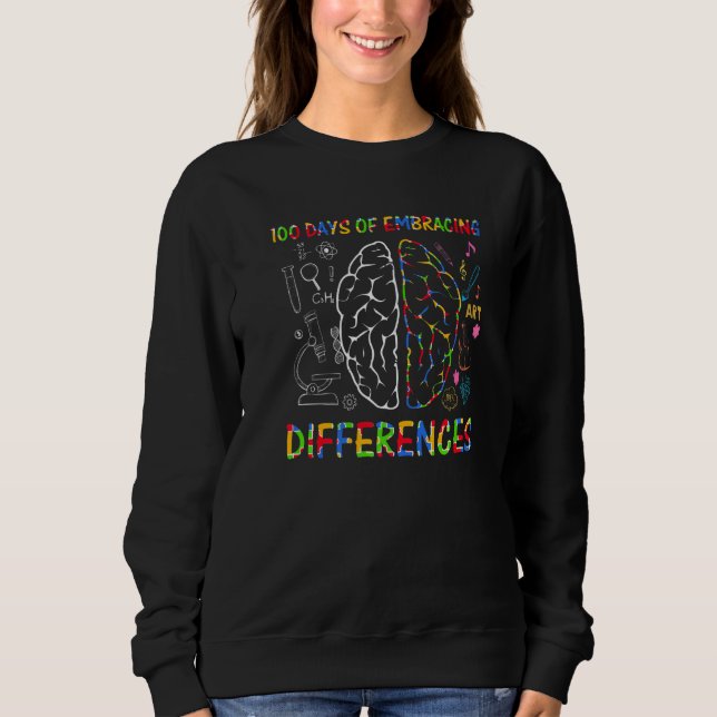 100 Days Of Embracing Differences Sped Teacher Aut Sweatshirt (Front)