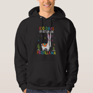 100 Days Of First 1st Grade No Prob Llama Teacher Hoodie