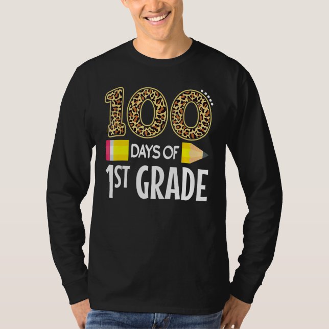 100 Days Of First Grade Teacher Student 100th Day  T-Shirt (Front)
