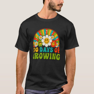 100 Days Of Growing Retro Teacher Kids Happy 100th T-Shirt