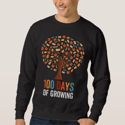 100 Days of Growing Teacher Book Reading 100th Day Sweatshirt
