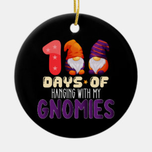 100 Days Of Hanging With My Gnomies School Ceramic Ornament