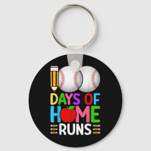100 Days Of Home Runs Baseball 100th Day Of Keychain
