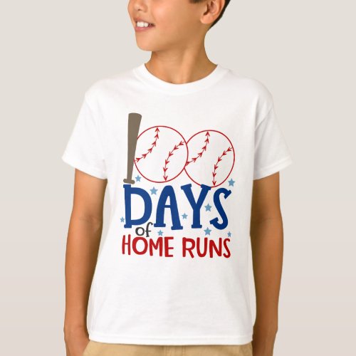 100 Days of Home Runs  Baseball T_Shirt