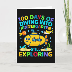 100 Days Of Kindergarten 100th Day Of School Girls Card
