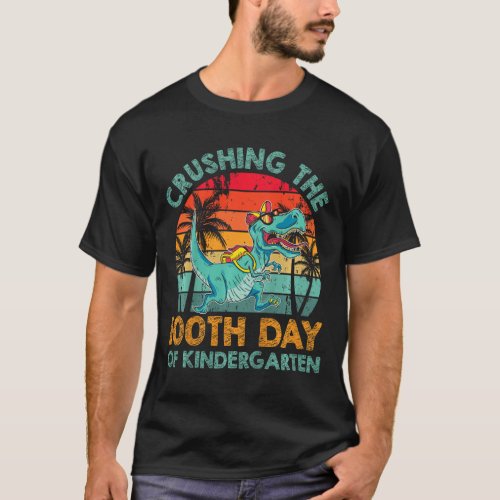 100 Days Of Kindergarten Crushing 100th Day Of Kin T_Shirt