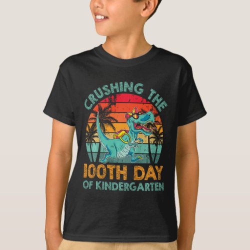 100 Days Of Kindergarten Crushing 100th Day Of Kin T_Shirt