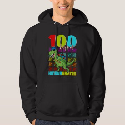 100 Days Of Kindergarten Dinosaur Rex Dinosaur  Bo Hoodie