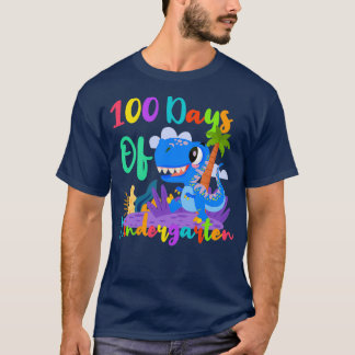 100 Days Of Kindergarten Funny Dinosaur Gift For K T-Shirt