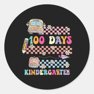 100 Days Of Kindergarten Happy 100th Day Of Classic Round Sticker