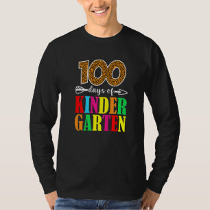100 Days Of Kindergarten Leopard 100 Days Of Scho T-Shirt