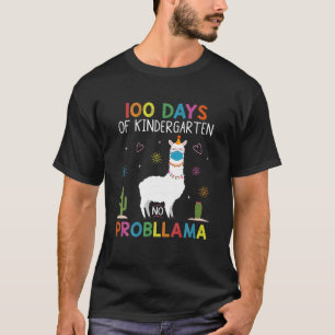 100 Days Of Kindergarten No Probllama Llama Mask Q T-Shirt