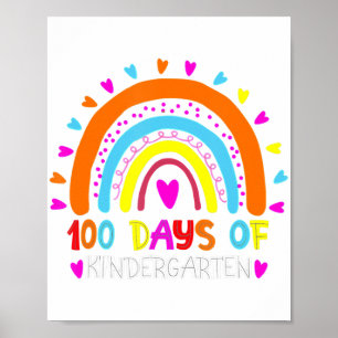 100 Days Of Kindergarten School Teacher Smarter Ra Poster