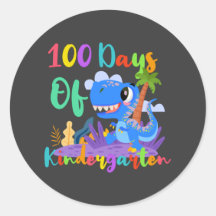 100 Days Of Kindergarten Teacher Dinosaur Sticker