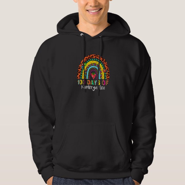 100 Days of Kindergarten  Teachers Kids Rainbow Le Hoodie (Front)
