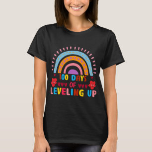 100 days of leveling up rainbow T-Shirt