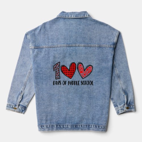 100 Days Of Loving Middle School 100th Day Of Scho Denim Jacket