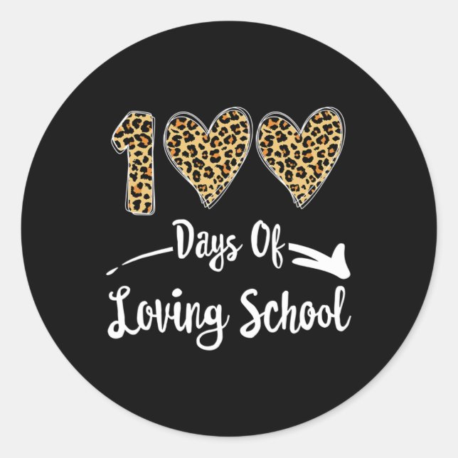 100 Days Of Loving School Classic Round Sticker (Front)
