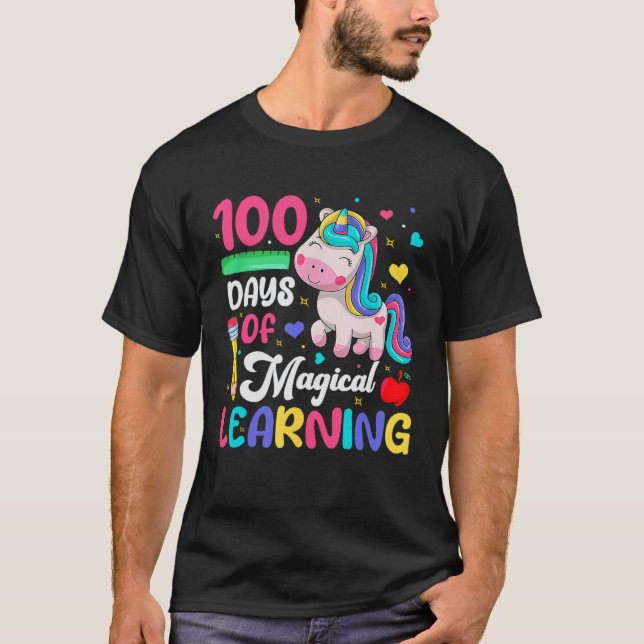 100 Days Of Magical Learning 100th Day Of School U T-Shirt (Front)