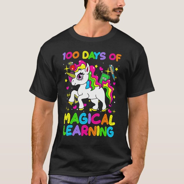 100 Days Of Magical Learning 100th Day Of School U T-Shirt (Front)