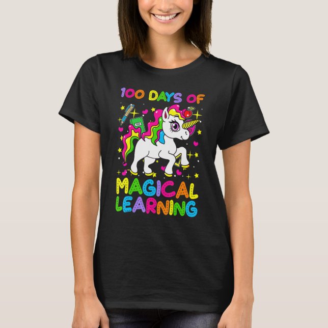 100 Days Of Magical Learning 100th Day Of School U T-Shirt (Front)