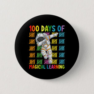 100 Days Of Magical Learning Astronaut School Button
