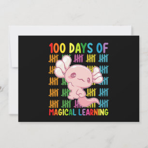 100 Days Of Magical Learning Axolotl School Invitation