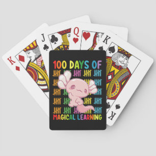 100 Days Of Magical Learning Axolotl School Poker Cards