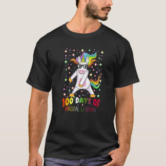 100 Days of Magical Learning Flossing Unicorn Teac T-Shirt