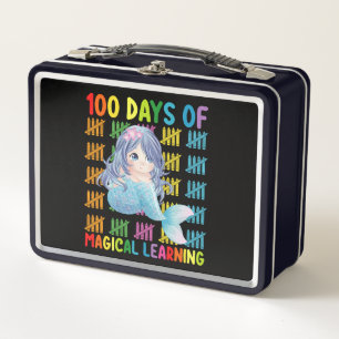 100 Days Of Magical Learning Mermaid School Metal Lunch Box