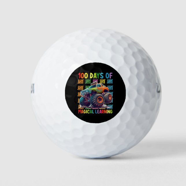 100 Days Of Magical Learning Monster Truck School Golf Balls (Front)