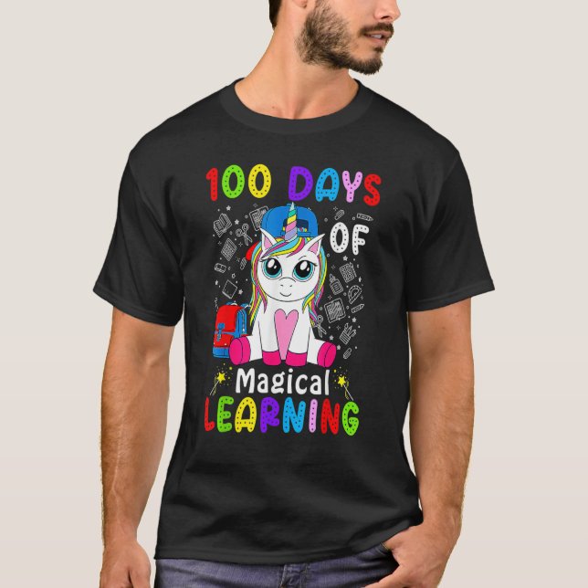 100 Days of Magical Learning School Smarter Dabbin T-Shirt (Front)